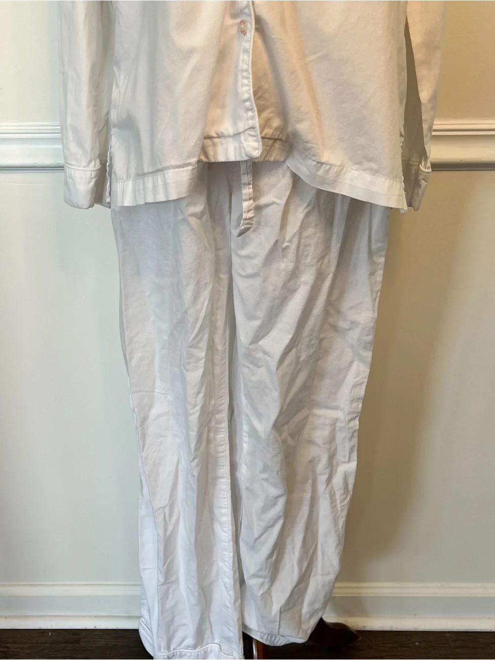 Victoria's Secret White Classic Cotton Button-Up Pajama Set